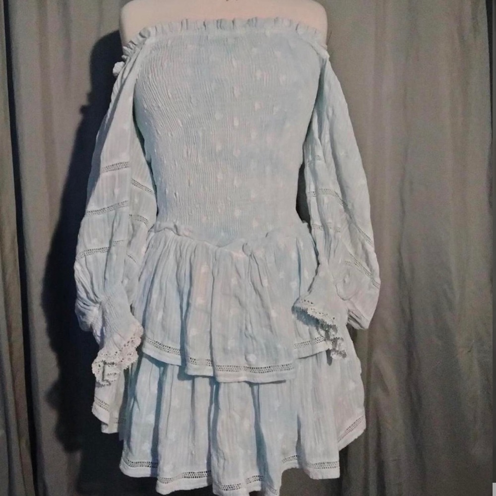 loveshackfancy long sleeve blue raelynn dress